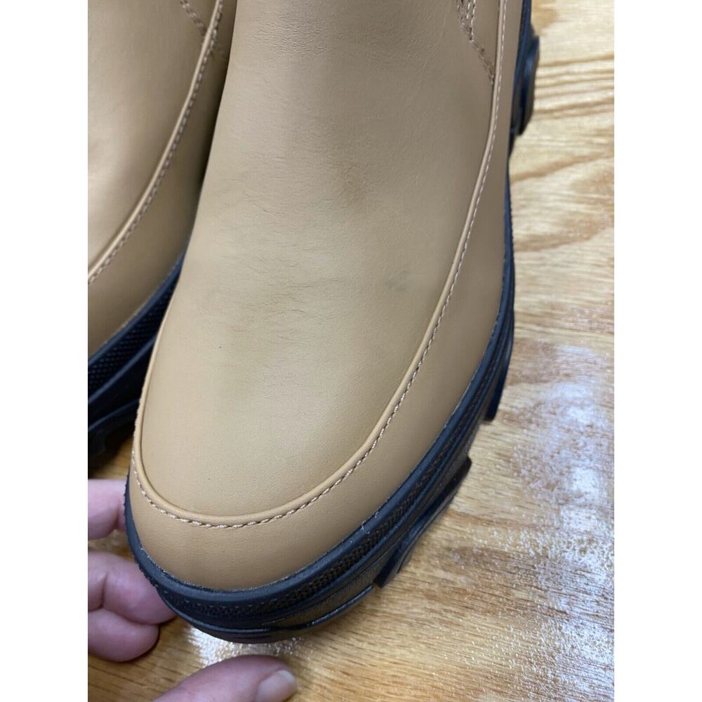 Sorel Brex Chelsea Boots Women 9 Beige Leather Pull On Waterproof LL6060-253 S49 - Picture 4 of 9